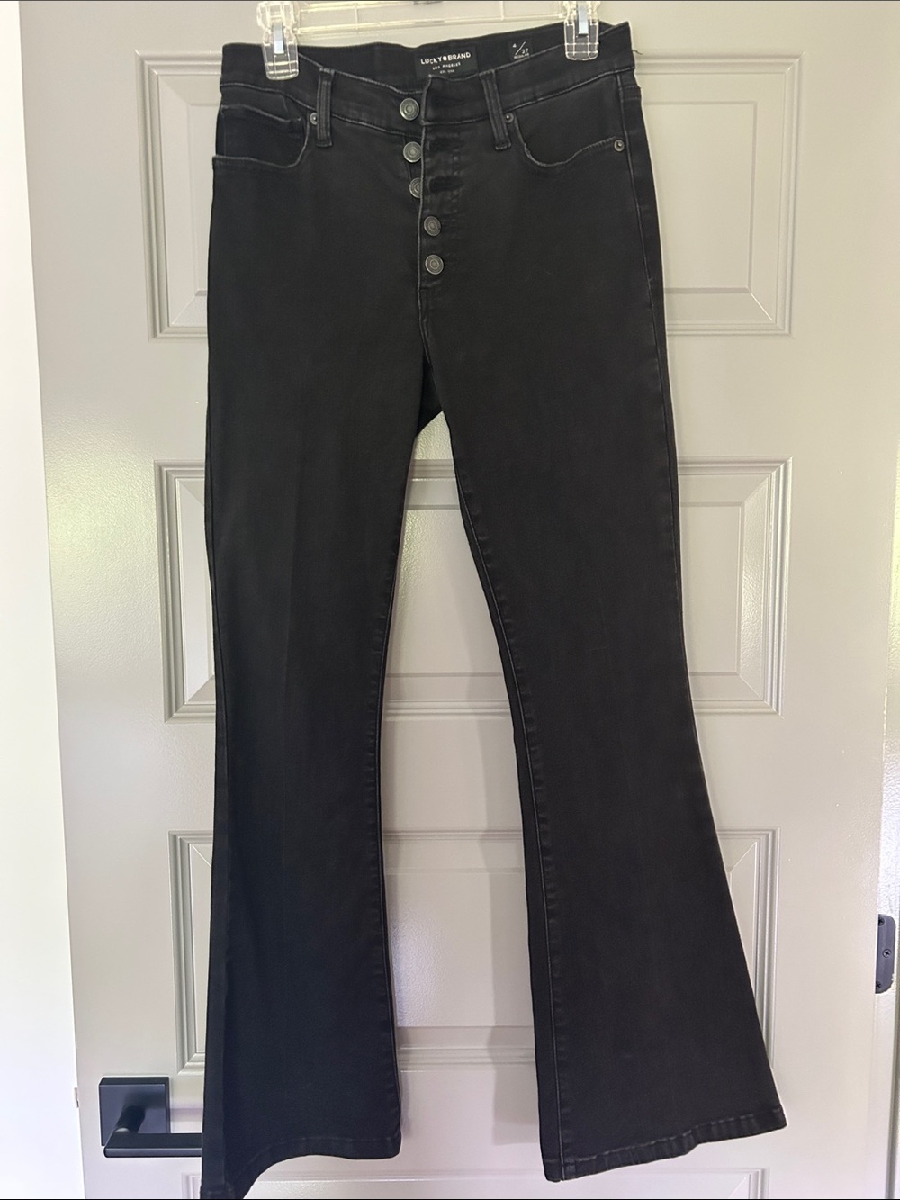 Lucky Brand Black Button-Front Flare Jeans